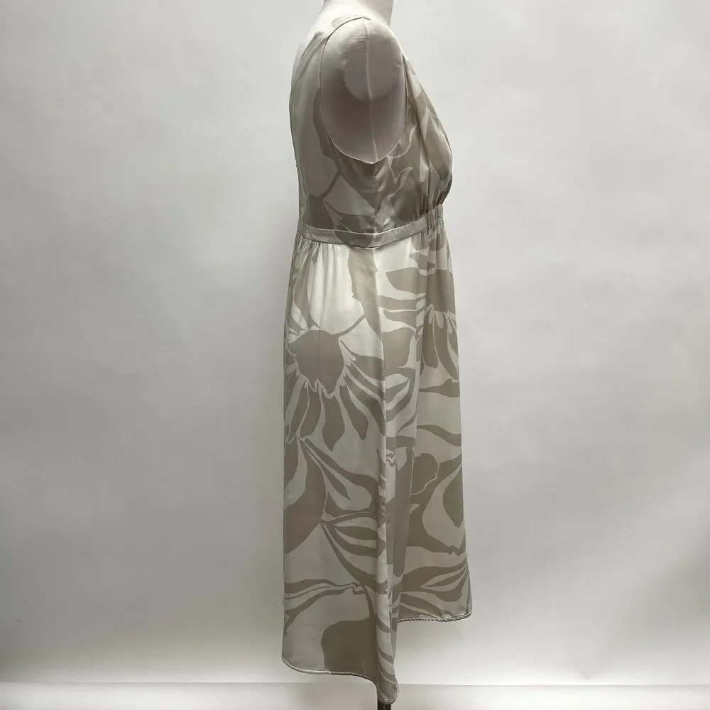 H & M Women's Dress Size‎ 6 Beige White Floral Sleeveless